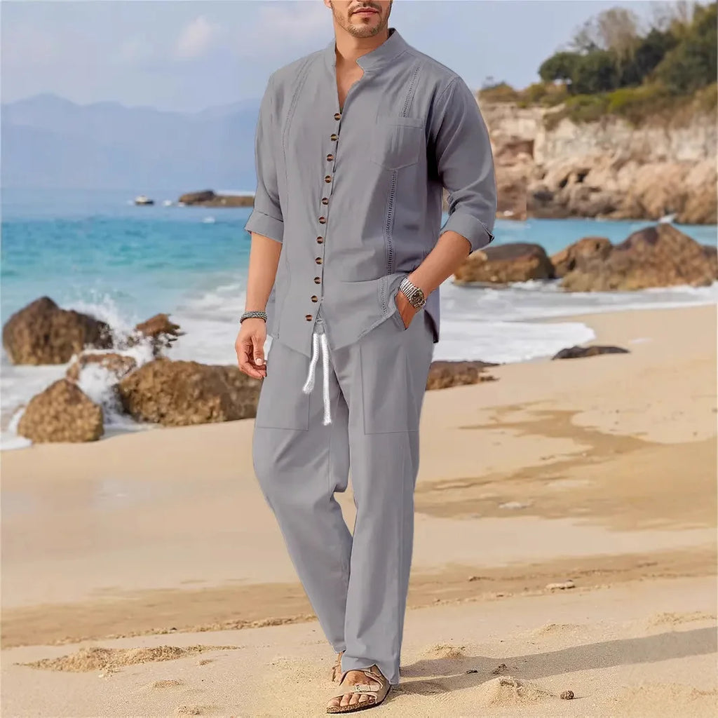 Ensembles chemise tendance et  pantalon ample pour hommes