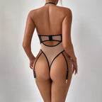 Maillot de bain  une pièce en maille transparente pour femme