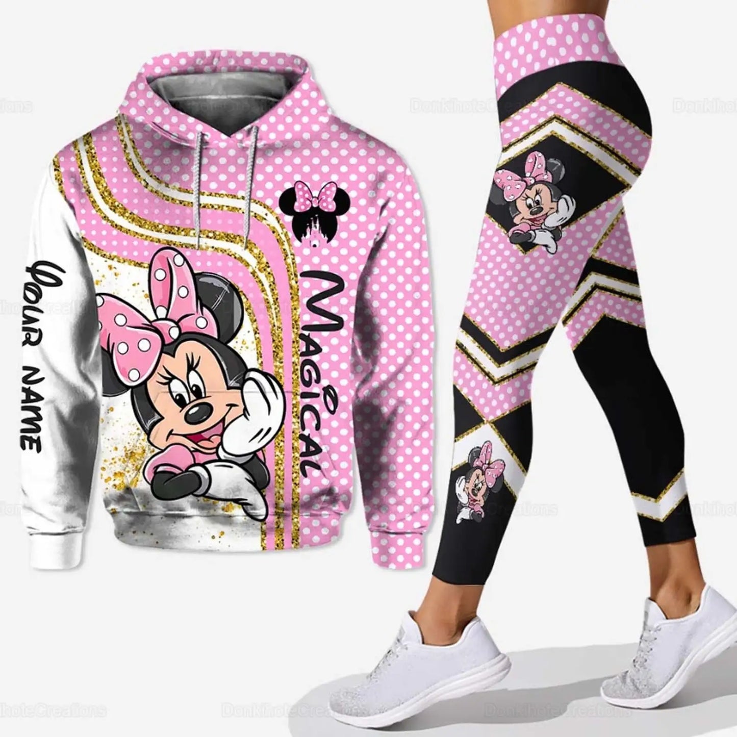 Sweat à capuche et Leggings Disney Minnie Mouse 3D pour femmes