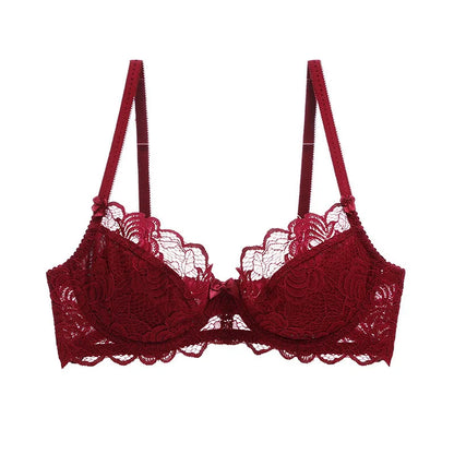 Soutien-gorge amissié en dentelle transparente pour femmes