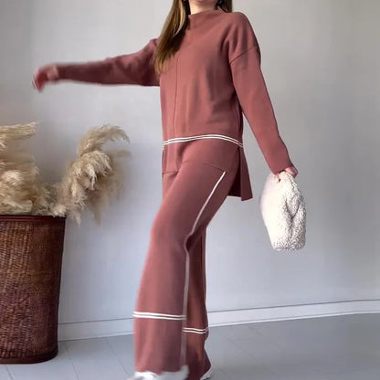 Pull en tricot à panneaux pour femmes