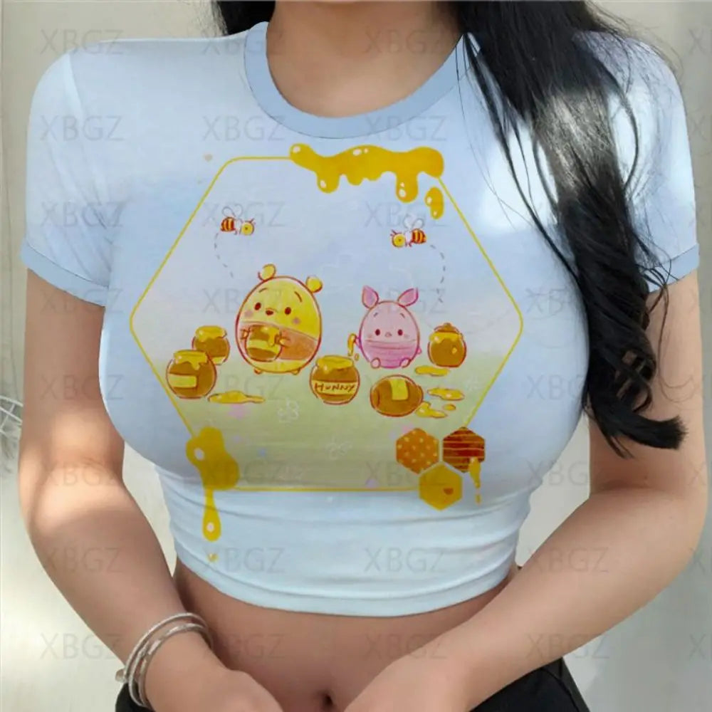 T-shirt Disney Winnie Ourson pour femmes haut court