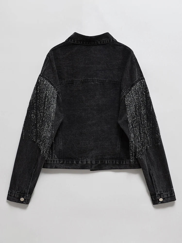 Veste courte en jean pour femme