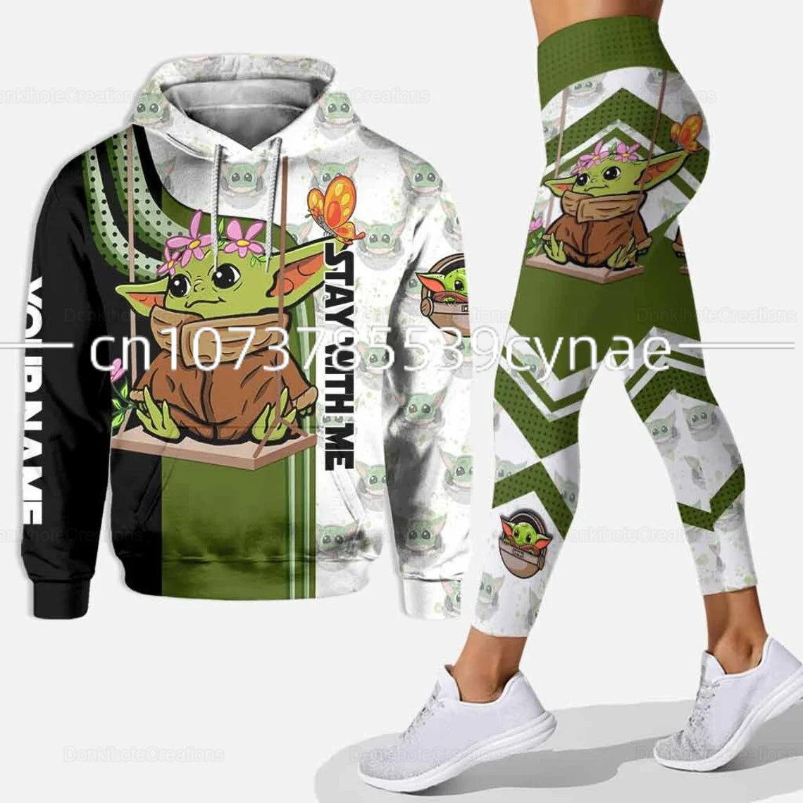 Ensemble sweat à capuche et Leggings Disney Yoda Baby pour femme