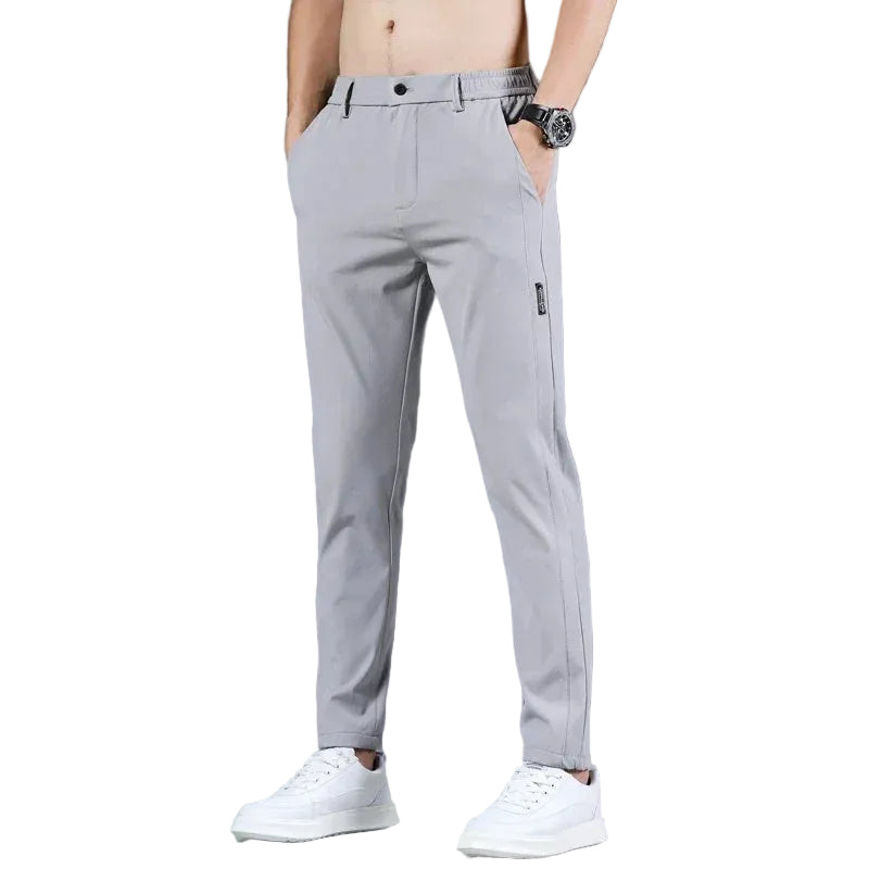 Pantalon fin en soie glacée pour hommes