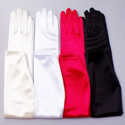 gants de mariée long en satin pour femmes