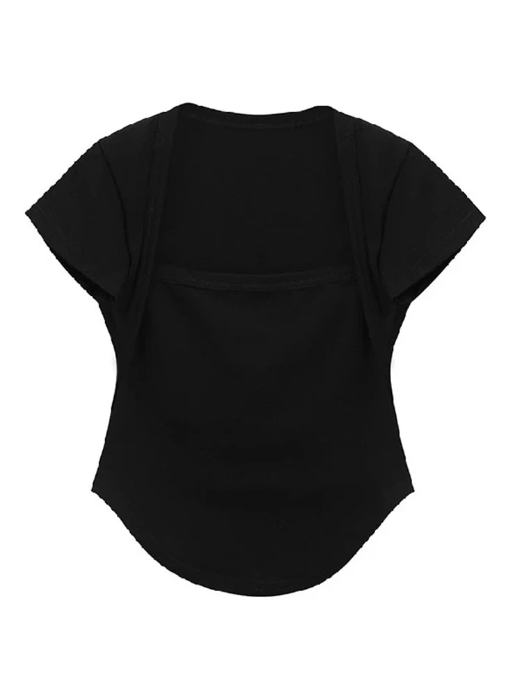 Tops à col en V pour femme, coupe basse sexy