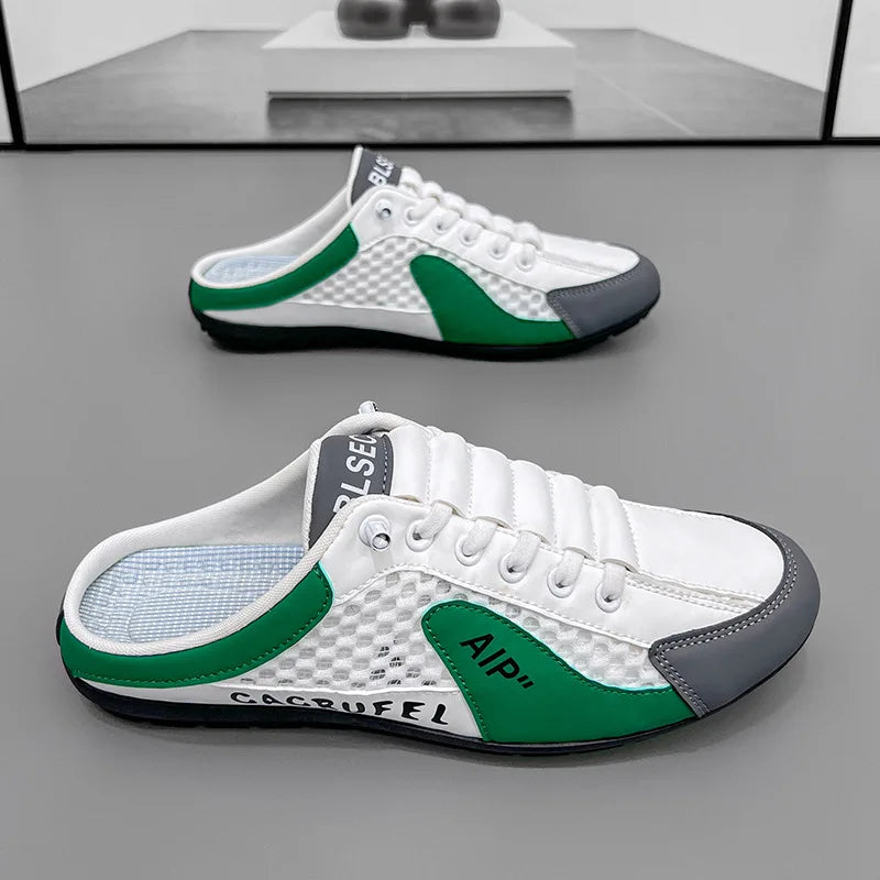 Demi-pantoufles d'été en maille pour hommes