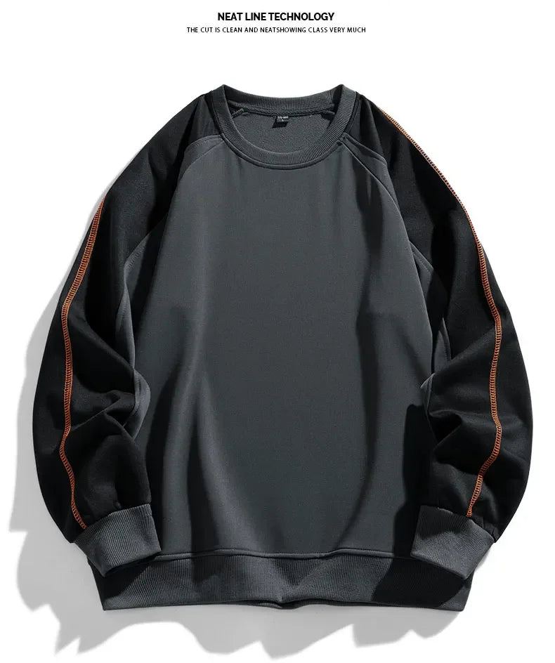 Sweat-shirt à manches longues et col rond pour hommes