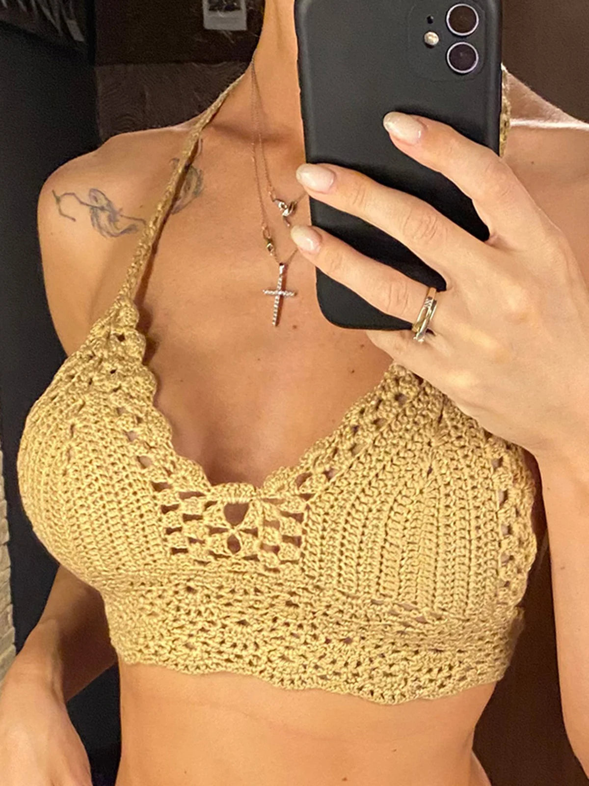 Haut de Bikini tricoté en Crochet pour femmes