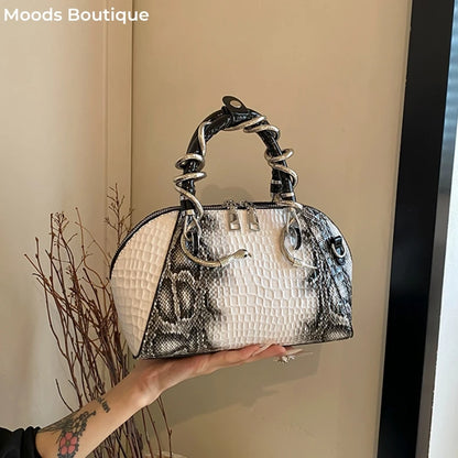 Sac à main motif crocodile pour femme