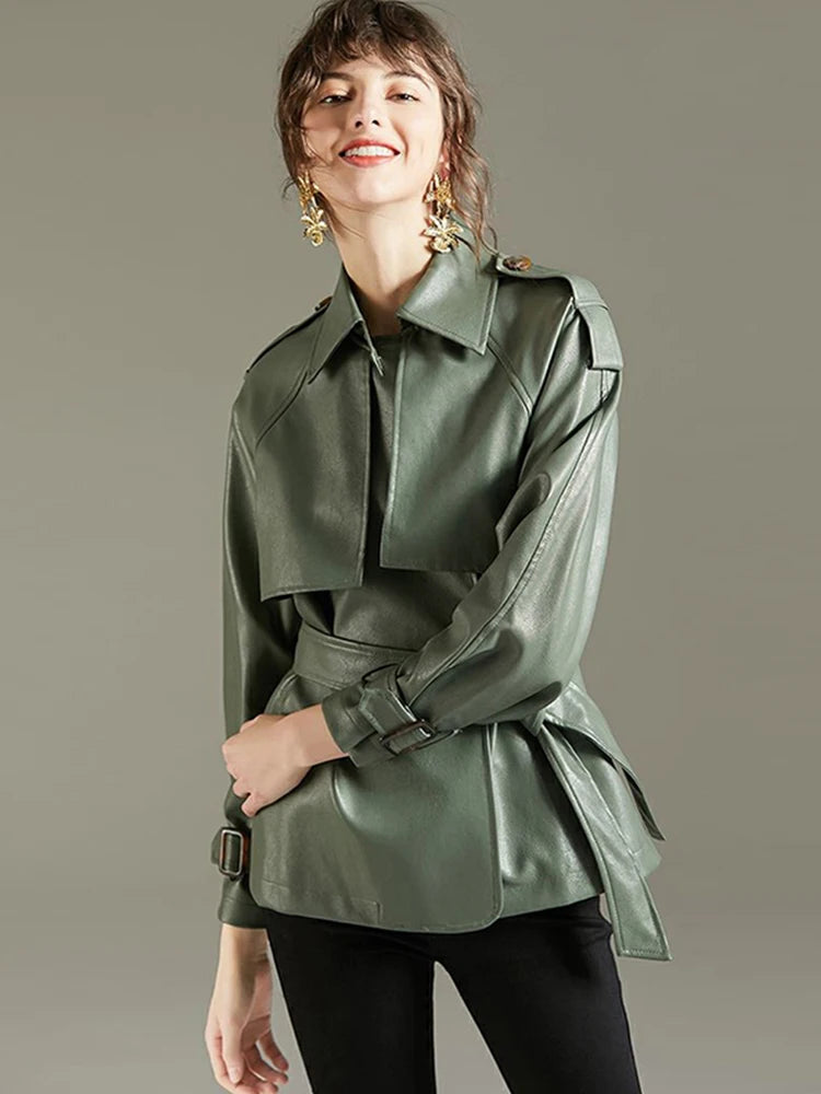 Veste en faux cuir pour femmes