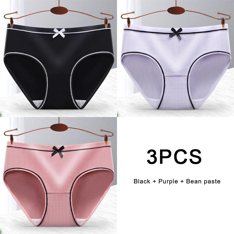 Culotte sexy et confortable pour femme, culotte en fil, avec nœud