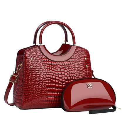 Sac à bandoulière à motif crocodile pour femmes