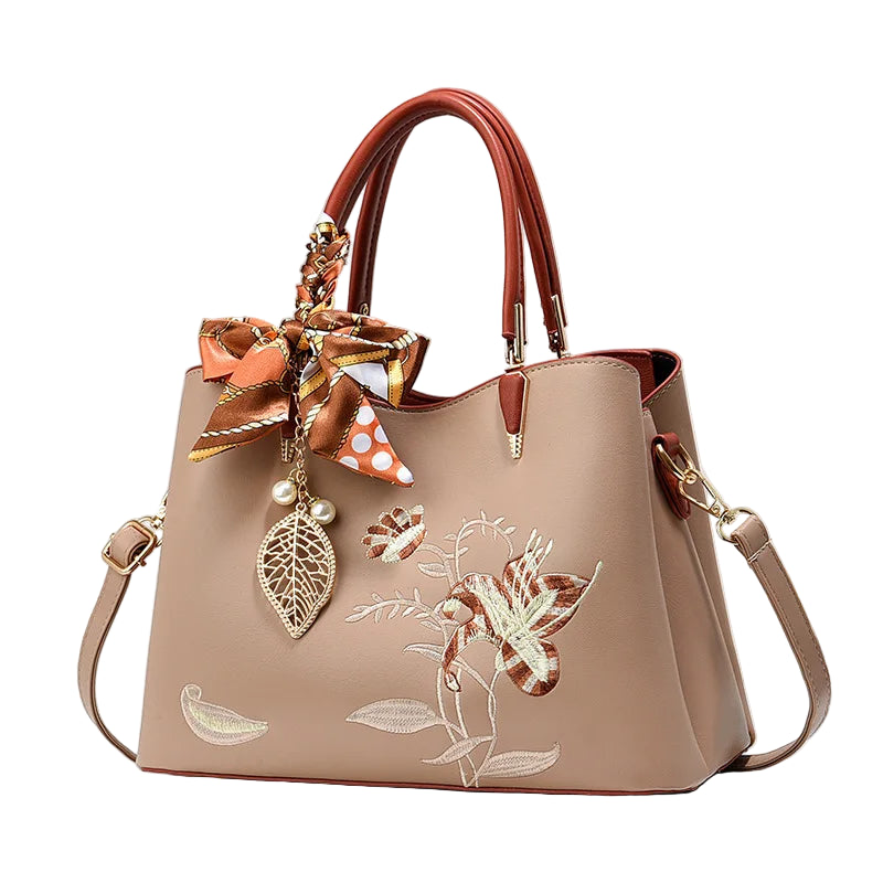 Sacs à main brodés en cuir à 3 couches pour femmes
