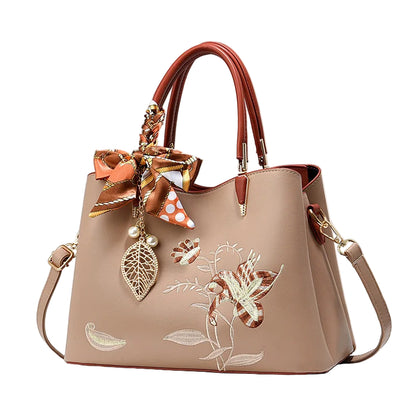 Sacs à main brodés en cuir à 3 couches pour femmes