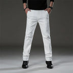 Pantalon droit décontracté en coton pour hommes