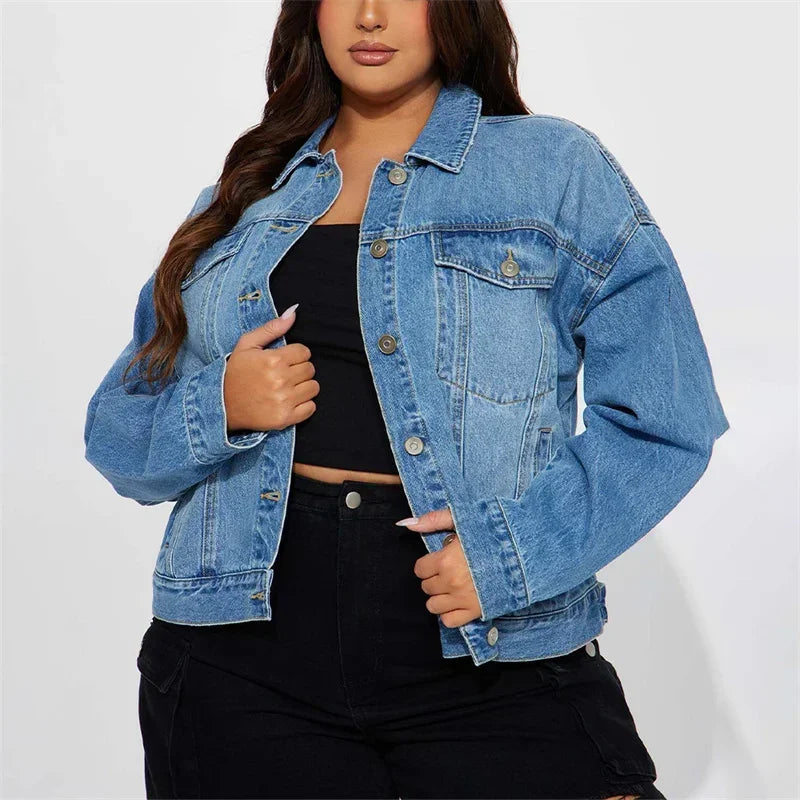 Veste en jean à simple boutonnage pour femme