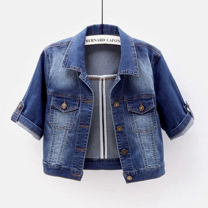 Veste en jean à manches trois-quarts pour femme