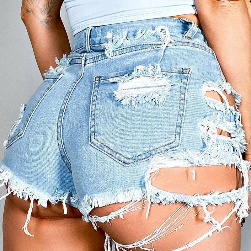 Shorts en leans déchiré pour femmes