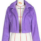 Manteaux courtes en fausse fourrure pour femmes