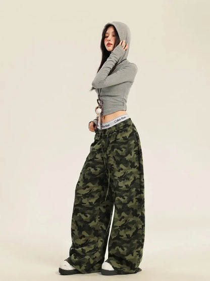 Pantalon camouflage vintage pour femmes