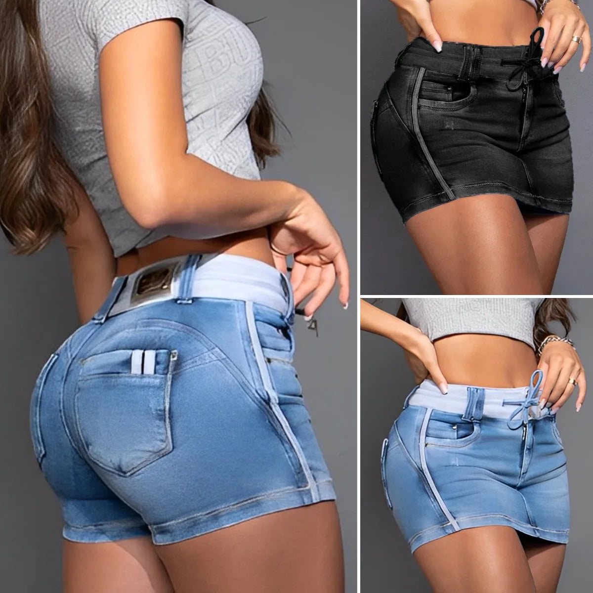 Mini shorts jupes culotte en jean pour femmes