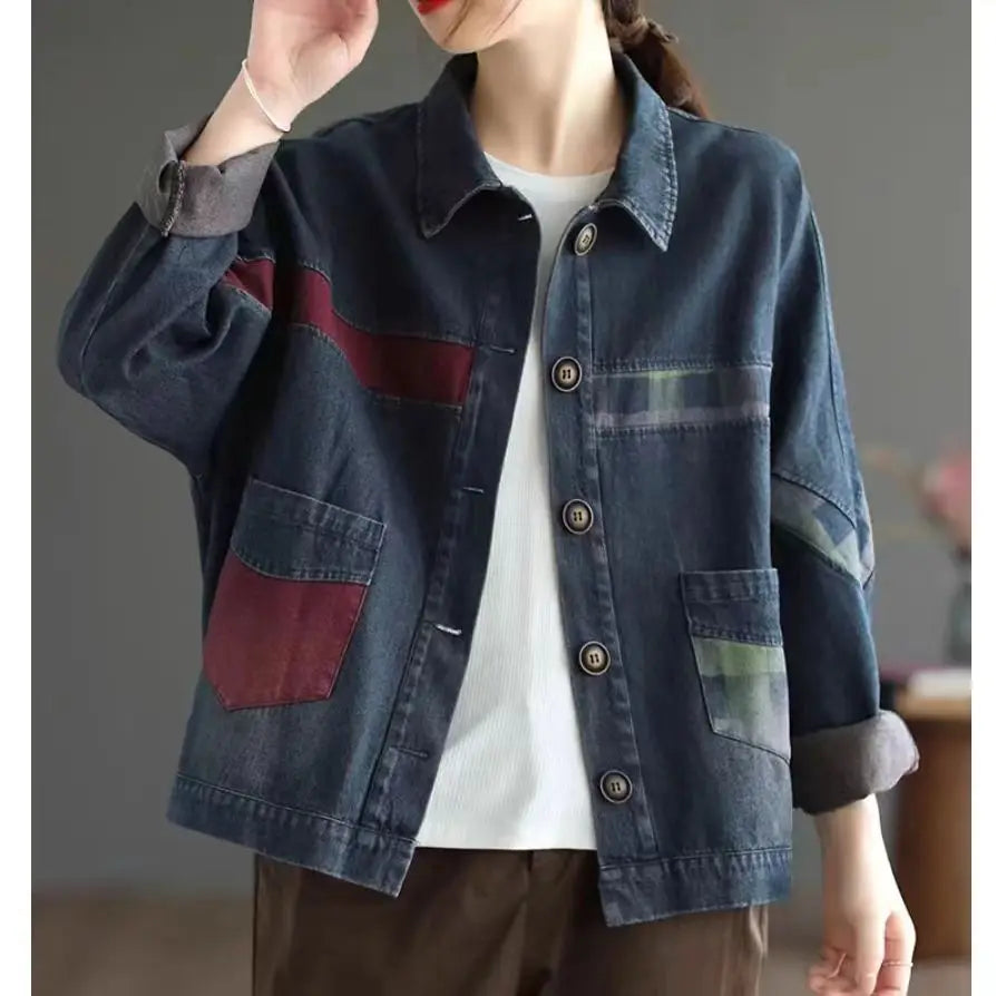 Veste en jean à manches longues pour femme