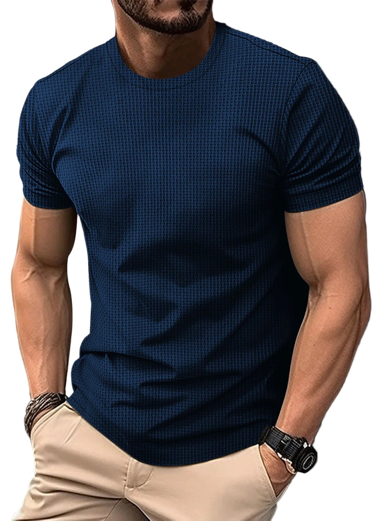 T-shirt à manches courtes et col rond pour hommes