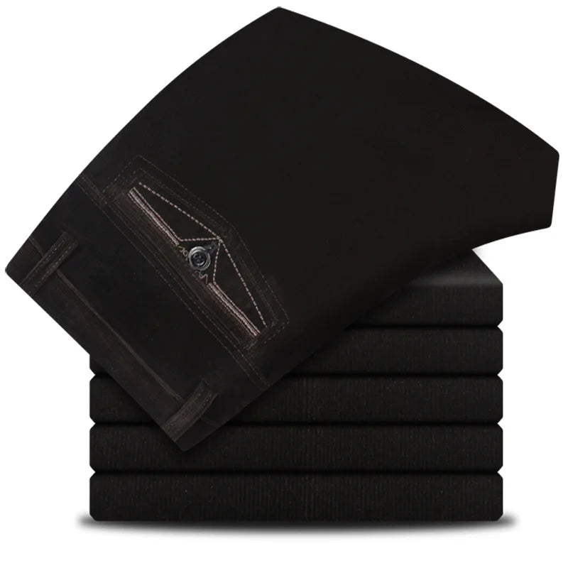 Pantalon droit classique en velours côtelé pour hommes