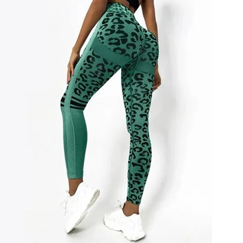 Leggings sans couture léopard pour femme