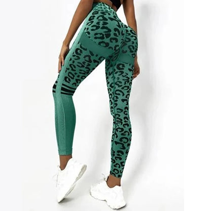 Leggings sans couture léopard pour femme