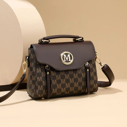 Sac à main en cuir avec lettres imprimées pour femmes