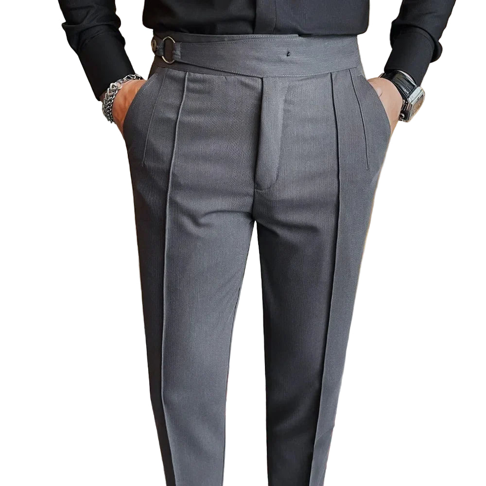 Pantalon de costume taille haute pour hommes
