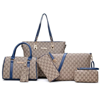 Sacs à main de luxe pour femmes, sacs en cuir de haute qualité, sac à main à motif initié, sac à bandoulière, ensemble de 6 pièces