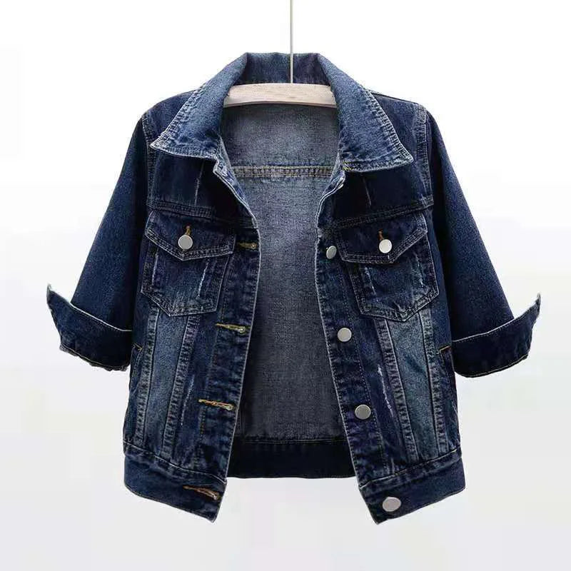 Veste en jean à manches trois-quarts pour femme