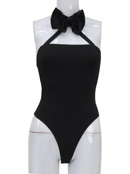 Body en velours monochrome pour femmes