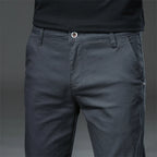 Pantalon droit décontracté en coton pour hommes