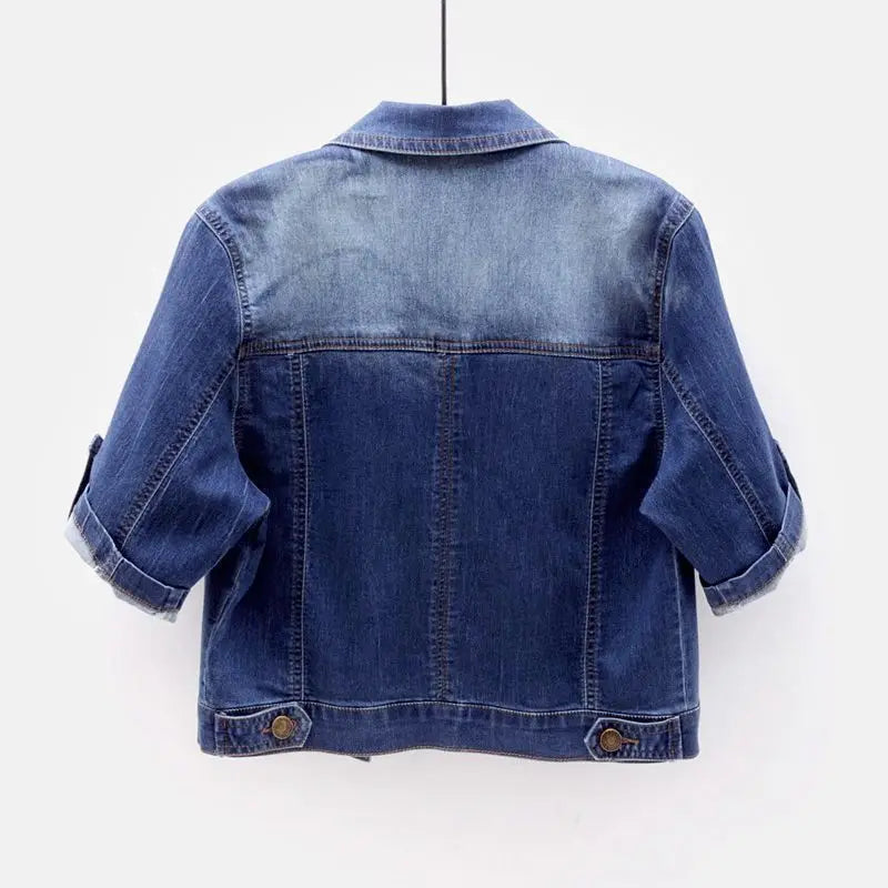 Veste en jean à manches trois-quarts pour femme