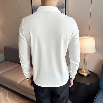 T-shirt à manches longues et col en v pour hommes