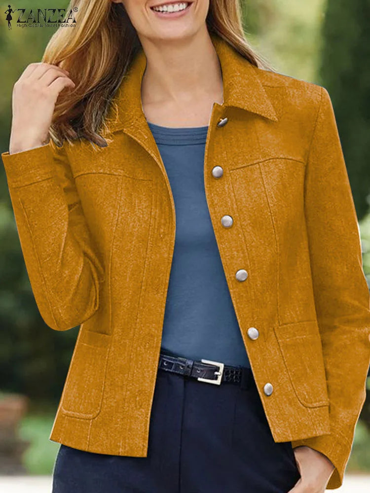 Veste en jean pour femmes à manches longues