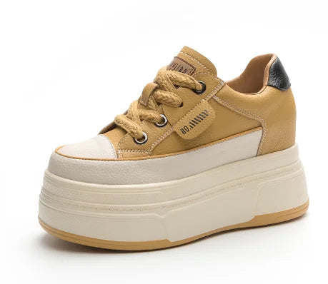 Baskets en cuir véritable femmes