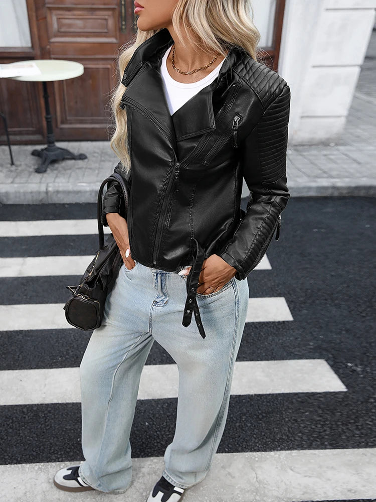 Veste en simili cuir  pour femmes
