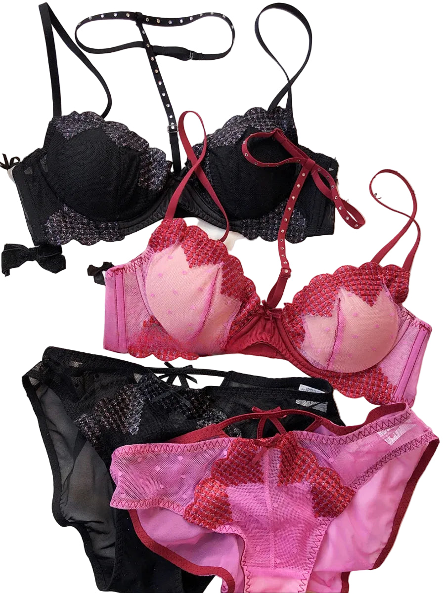 Ensemble brillant diamant Lingerie confort soutiens-gorge creux culotte pour femmes