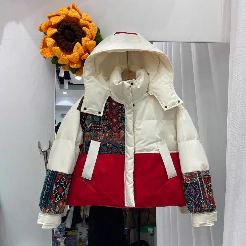 Doudoune en duvet imprimé pour femme