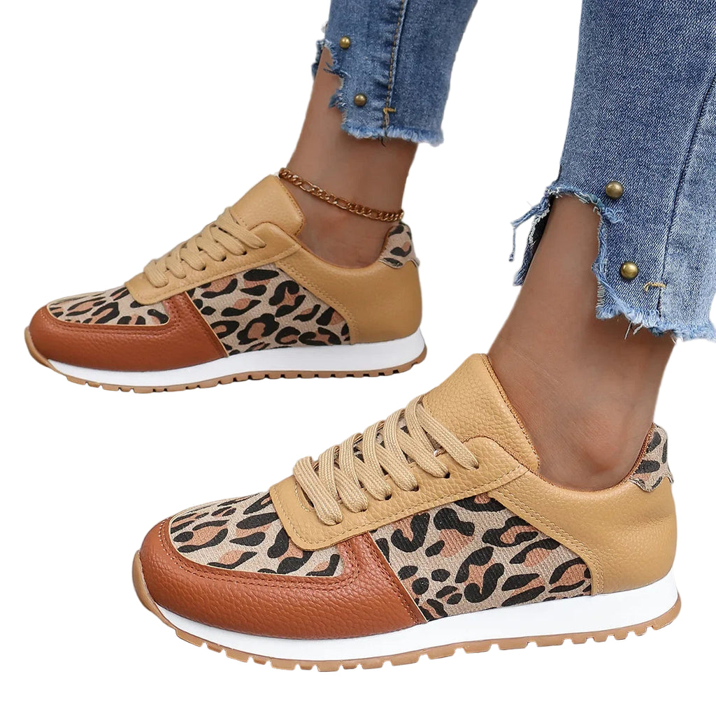 Chaussures basses à imprimé léopard pour femmes