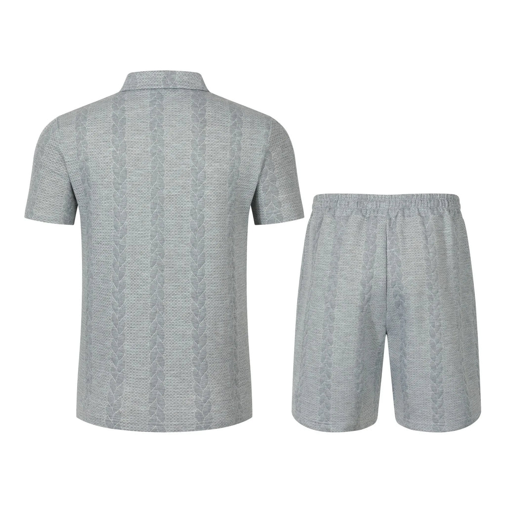 Ensemble deux pièces polo décontracté à manches courtes et short pour hommes