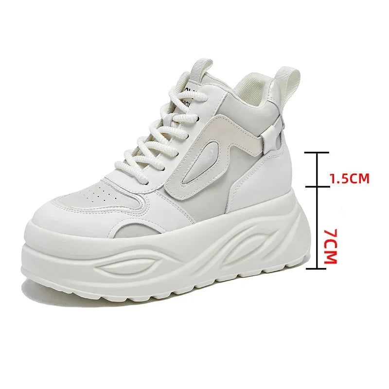 Basket en cuir véritable pour femme