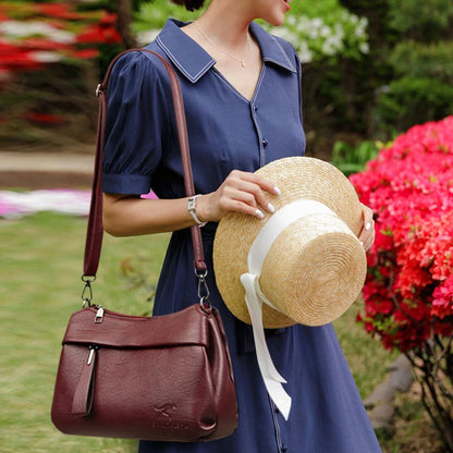 Sac à bandoulière en cuir souple pour femme