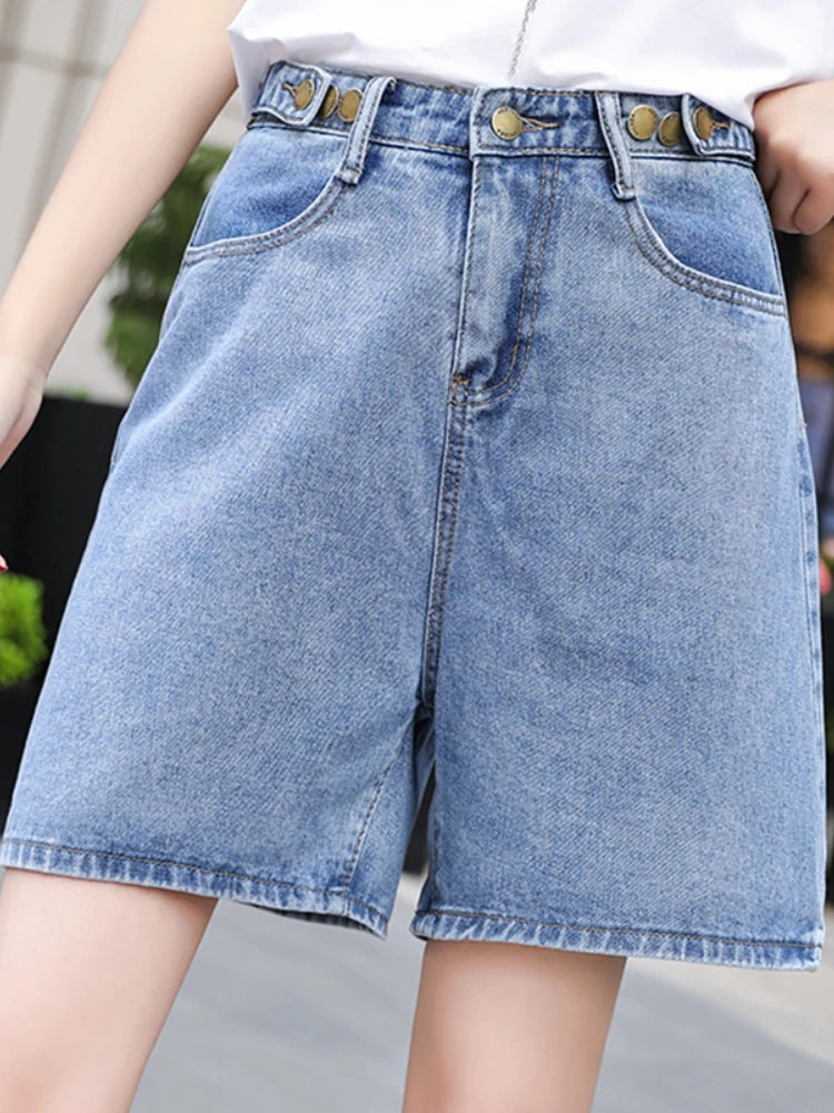 Shorts en jean décontracté pour femme coupe ample